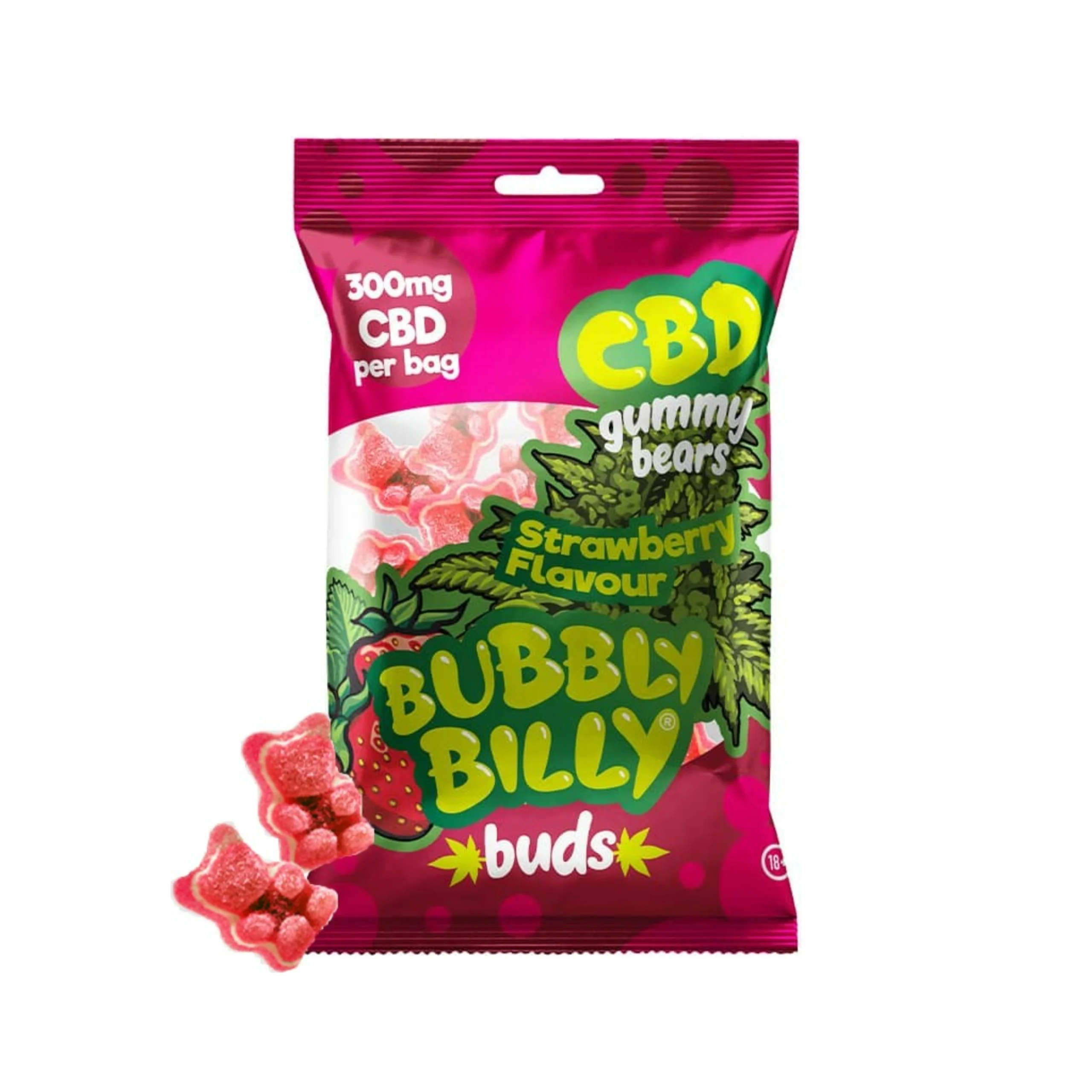 Bonbons CBD Bubbly Billy Buds saveur fraise 300mg