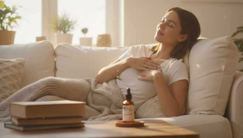 personne détendue après utilisation d’huile cbd