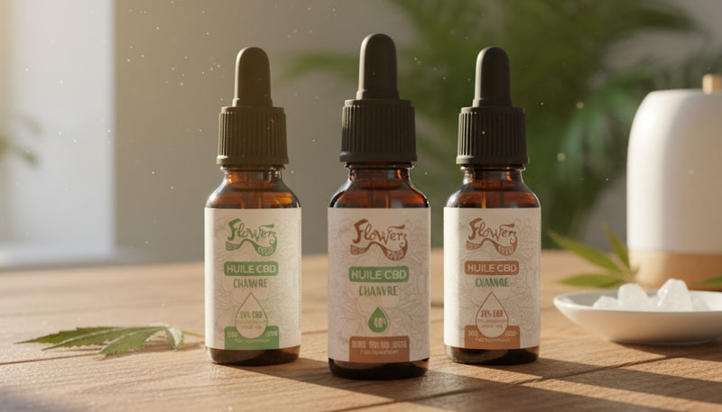 comparatif des meilleures huiles cbd avec différents flacons